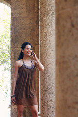 Fototapeta premium woman talking on cellphone
