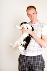 young man saves an experimental animal which has fear