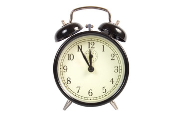 Vintage Alarm Clock isolated on white