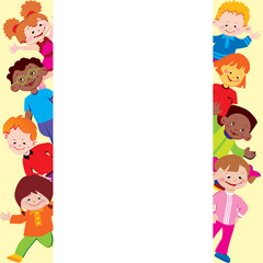 Kids frame. Place for your text. Happy childhood.