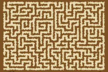 labyrinthe marron crème