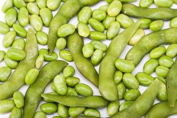 Edamame soy beans background macro