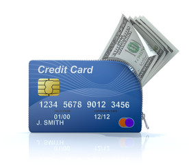 Credit card with zipper © mipan