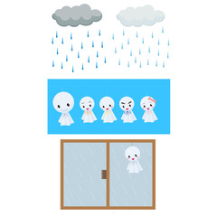 雨とてるてる坊主