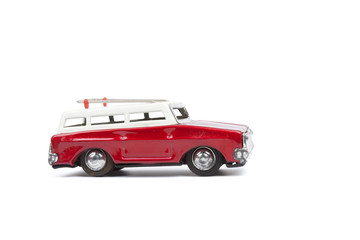 classic red car, A model of classic red toy car.
