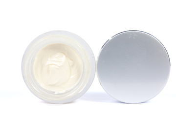 cosmetic cream, A pot of cosmetic face cream opening.