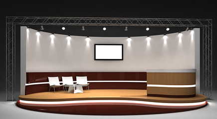 Exhibition stand 3D rendered illustration