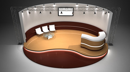 Exhibition stand 3D rendered illustration