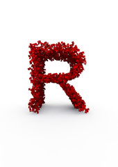letter R made of thousands of smaller ones easy to colorize