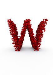 letter W made of thousands of smaller ones easy to colorize