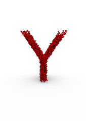 letter Y made of thousands of smaller ones easy to colorize