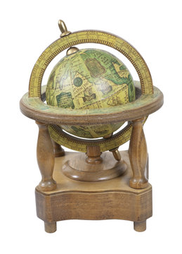 Old World Wooden Globe with Stand