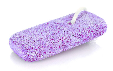 Violet pumice isolated on white background