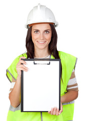 Attractive worker with reflector vest