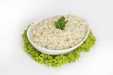White steamed rice in a bowl