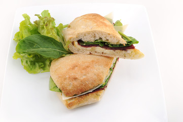 Healthy sandwich of beet Rocca & Cheese