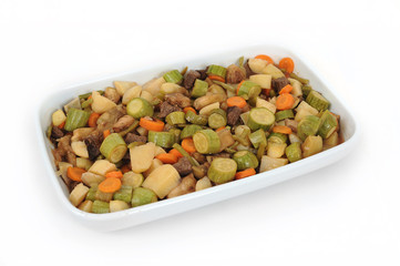 lebanese food of baked vegetables and meat
