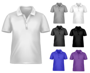 Black and white and colored shirts. Vector illustration.
