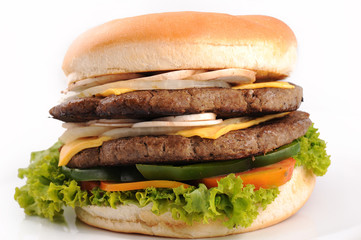 Cheeseburger isolated on white