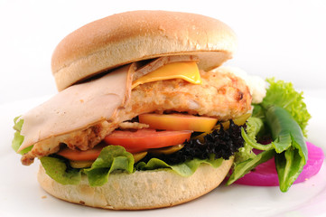 fishburger isolated on white