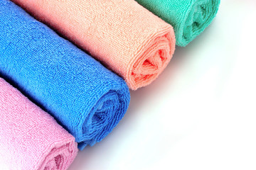 Few towels isolated on white