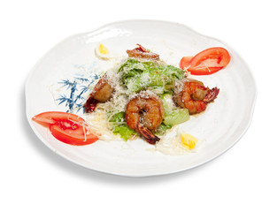 Greek salad with shrimp