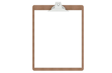 Clipboard with a blank paper