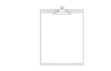 A Clipboard of Steel and a blank piece of Paper