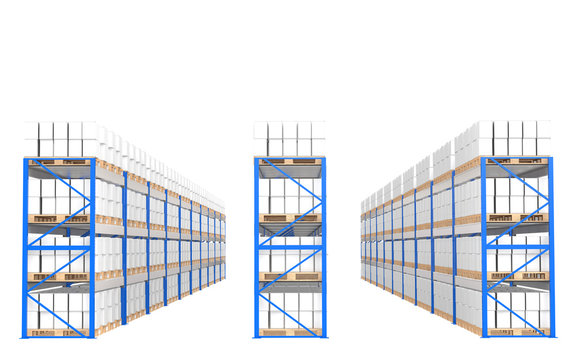 Warehouse Shelves.Part of a Blue Warehouse and logistics series
