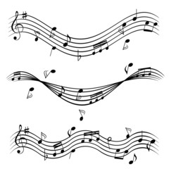 Music notes on stave