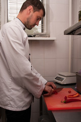 chef, knife, man