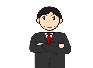 腕組するビジネスマン
