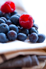 Blueberries and raspberries