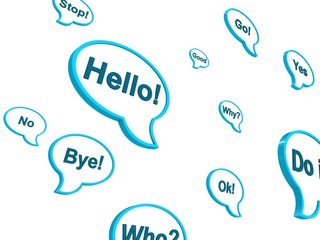 various blue bubbles of good dialogue