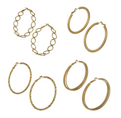 set of golden earrings