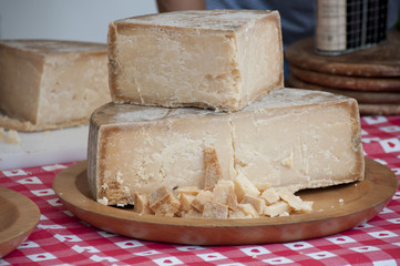 casolet - tipical cheese of Trentino. Italy
