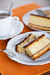 Cheese cake with coffee
