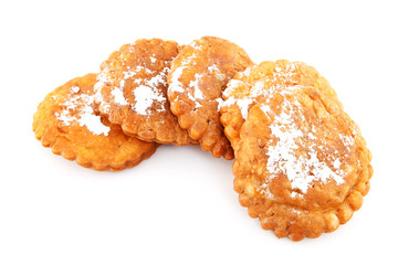 Pile home baked appelflappen ( apple fritter