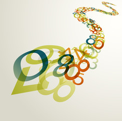 Abstract retro background with numbers