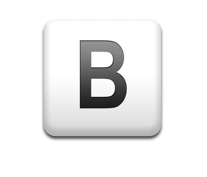 Boton cuadrado blanco letra B