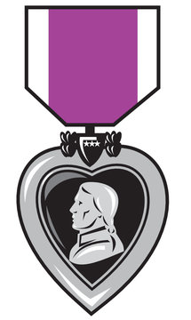 Purple Heart Military Medal Of Bravery Valor