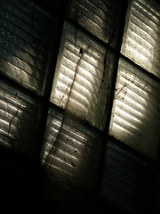 dirty dusty window in old building