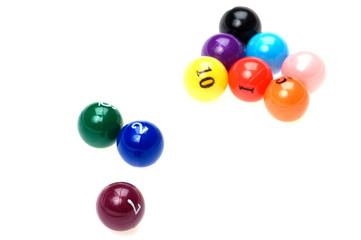 billiard balls close up