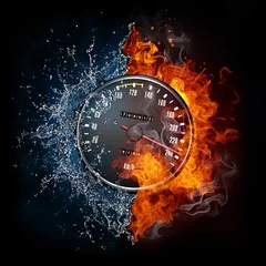 Photo sur Plexiglas Flamme Compteur de vitesse