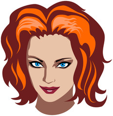 vector illustration of a woman face with creative hairstyle