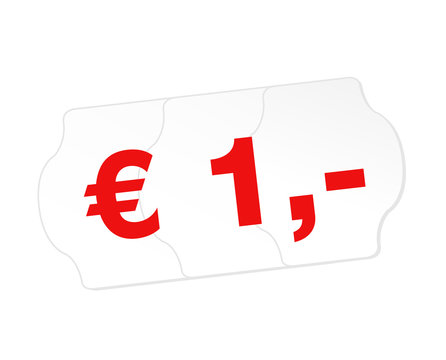 1 Euro Schild Stock Vector