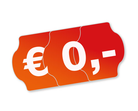 0 Euro Preisschild