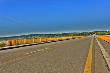 Fototapeta premium Zdakovkov bridge over the dam Orlik