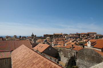 Rooftops in Walled City of Dubrovnic Croatia