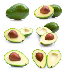 set of avocado images